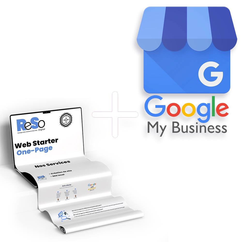 ReSo-Webstarter Pack, site web one-page SEO local + fiche Google Business optimisé.